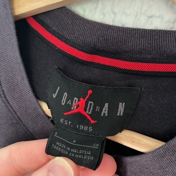 Jordan Brand Men’s Logo Tee Distressed Look Black Size Small - Picture 5 of 9